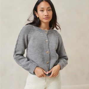 NWT Loeffler Randall Gray Cable Cardigan